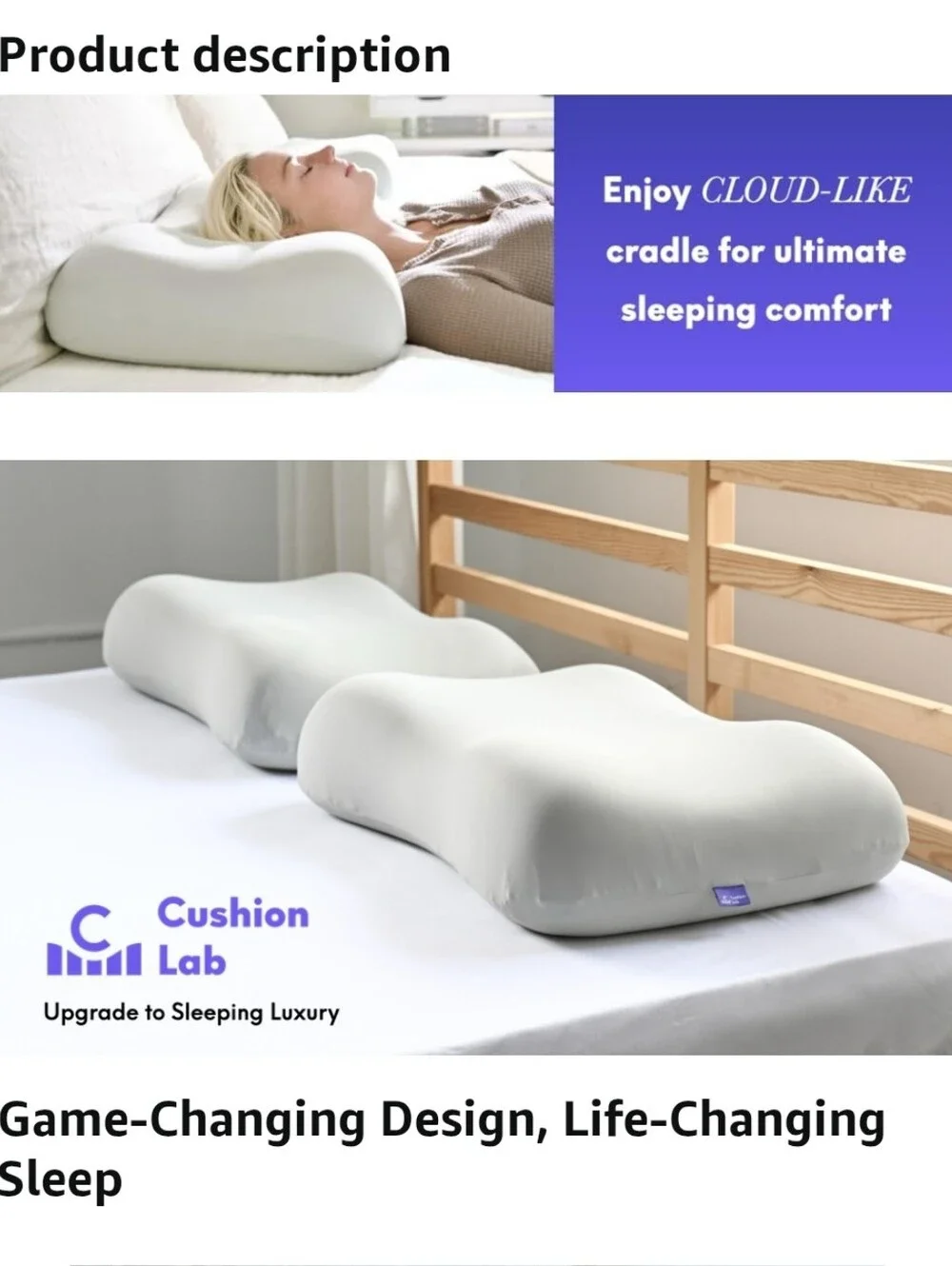 Cushion Lab Deep Sleep Pillow - 1 Pack, Calm Grey